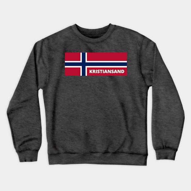 Kristiansand City in Norwegian Flag Crewneck Sweatshirt by aybe7elf